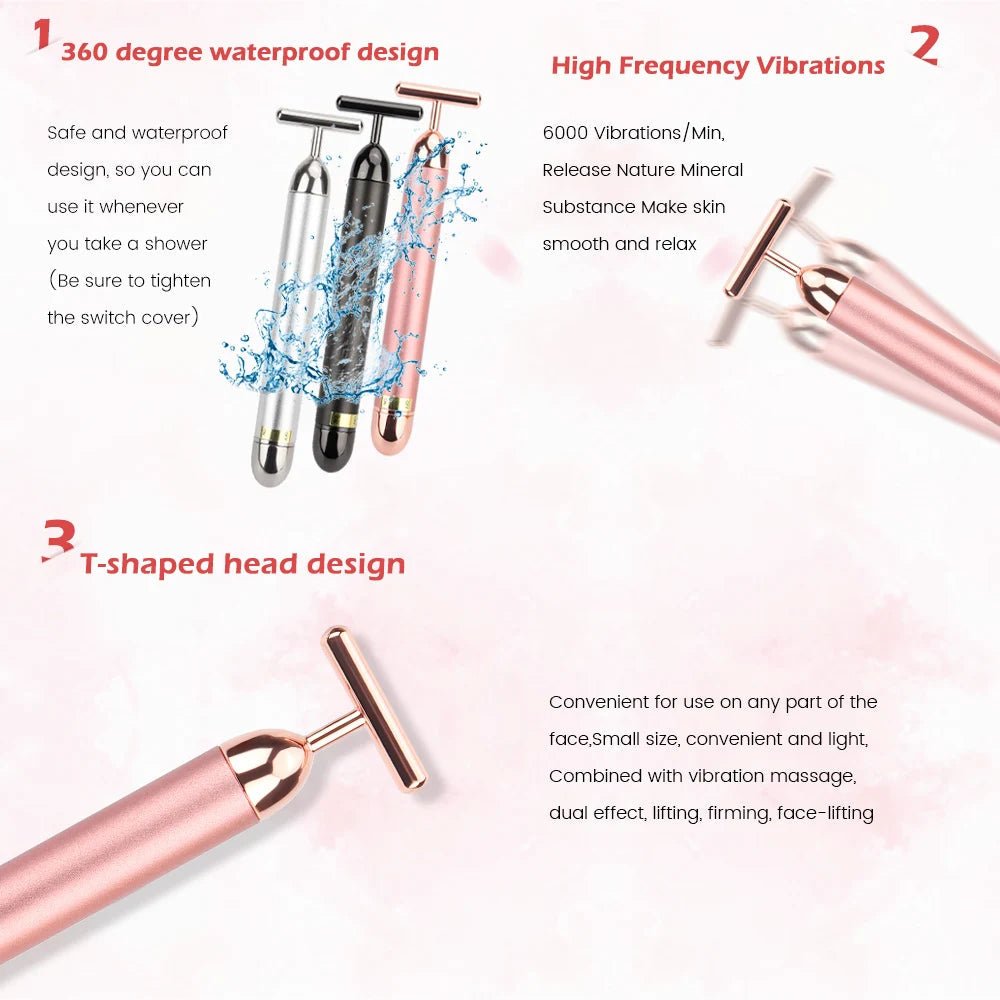 24K Gold Vibrating Face Lifter - FitGlamMix