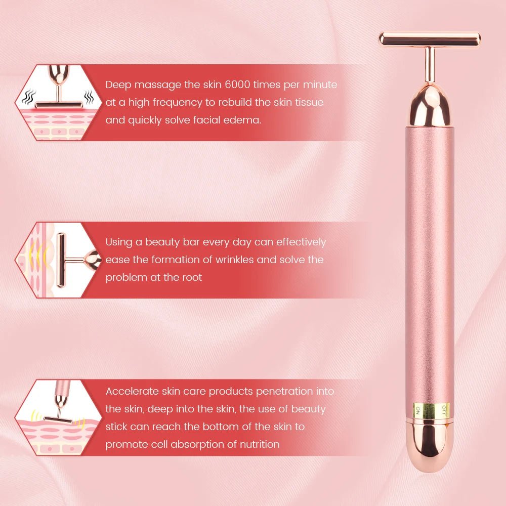 24K Gold Vibrating Face Lifter - FitGlamMix