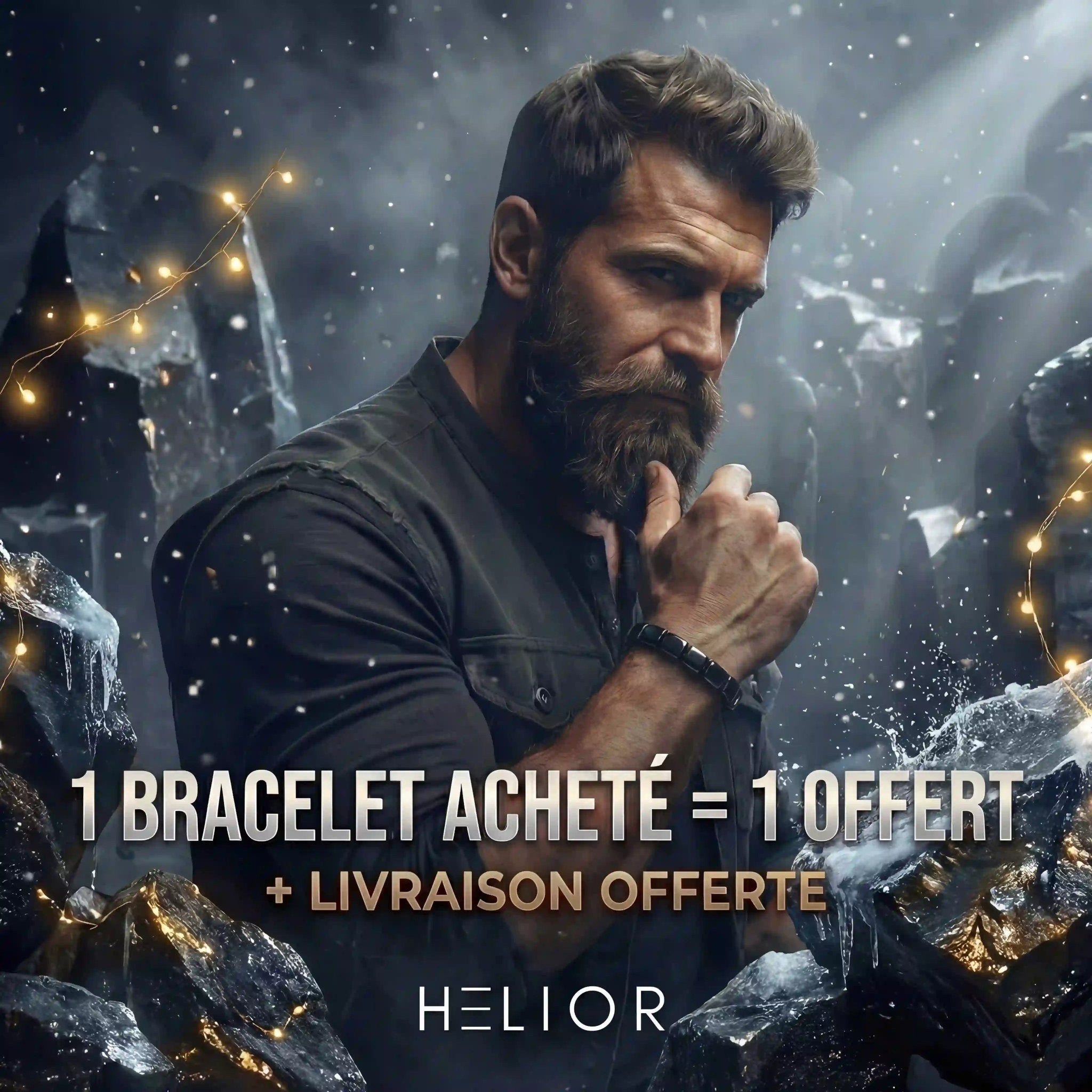 Helior Bracelet Magnétique Hématite Naturelle - FitGlamMix